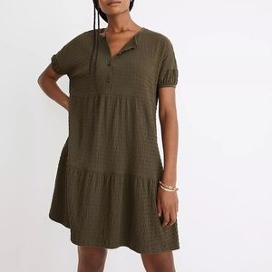 Madewell (re)sourced crinkle-knit tiered mini dress